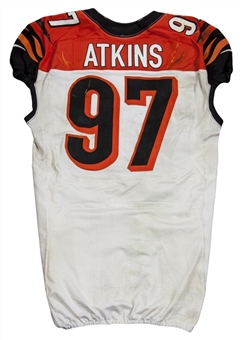 2012 Geno Atkins Game Used Cincinnati Bengals Road Jersey Vs. Washington Redskins on 9/23/12